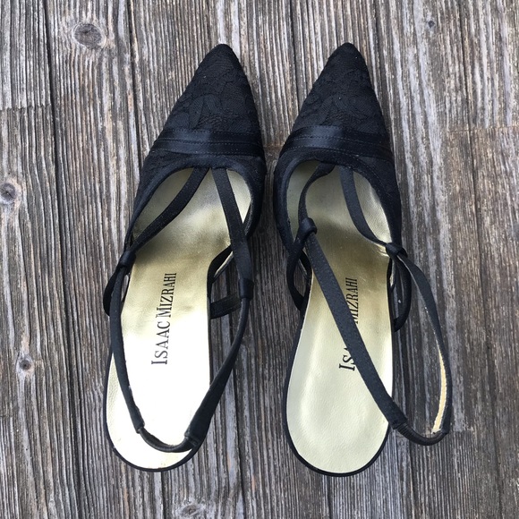 Vintage Isaac Mizrahi Lace Pointy Heels 6B - Picture 5 of 6
